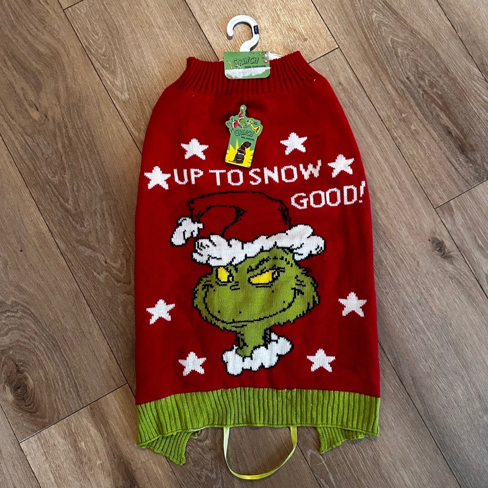 The Grinch Dog Sweater Red Up To Snow Good Holiday Pet Apparel XL 90-150lb